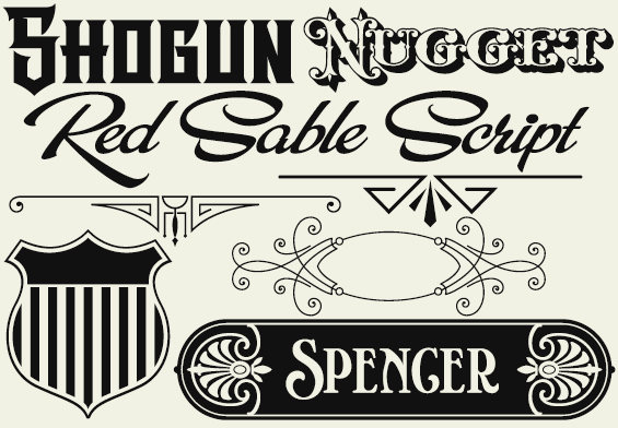 LHF Design Kit 5 - Decorative fonts and hand drawn retro panels