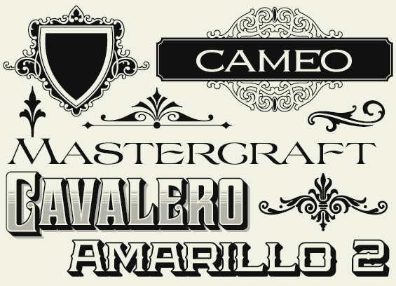 LHF Design Kit 6 - Decorative fonts and hand drawn retro panels