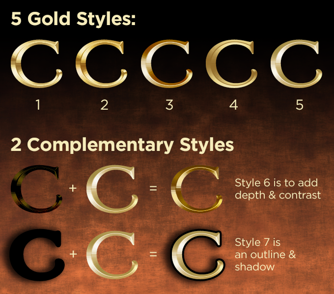 Carved Gold Photoshop Styles