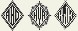 LHF Monogram Diamond - Early 1900s JM Bergling style font
