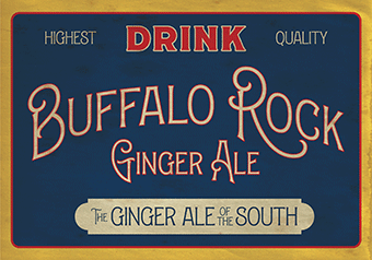 Buffalo Rock Vintage Poster Design using LHF Ginger Ale