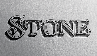 Stone Logo on paper design using LHF Stonegate font