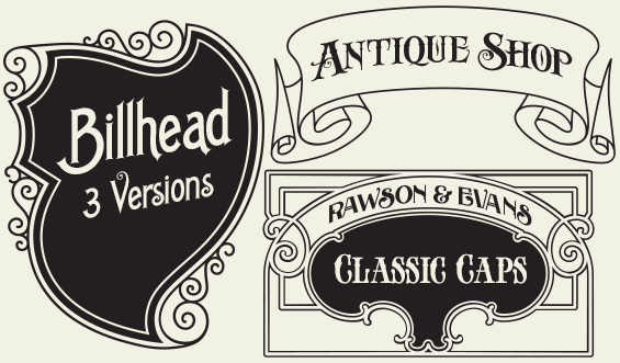 LHF Design Kit 1 - Decorative fonts and hand drawn retro panels