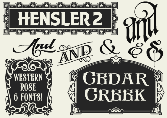 LHF Design Kit 2 - Decorative fonts and hand drawn retro panels