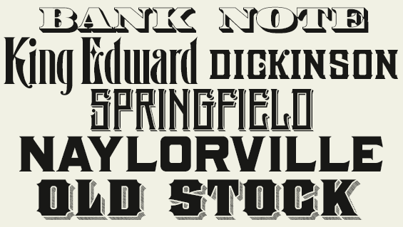 Stock Certificate style font package - Hand created fonts inspired by the lettering from vintage stock certificates and bank notes